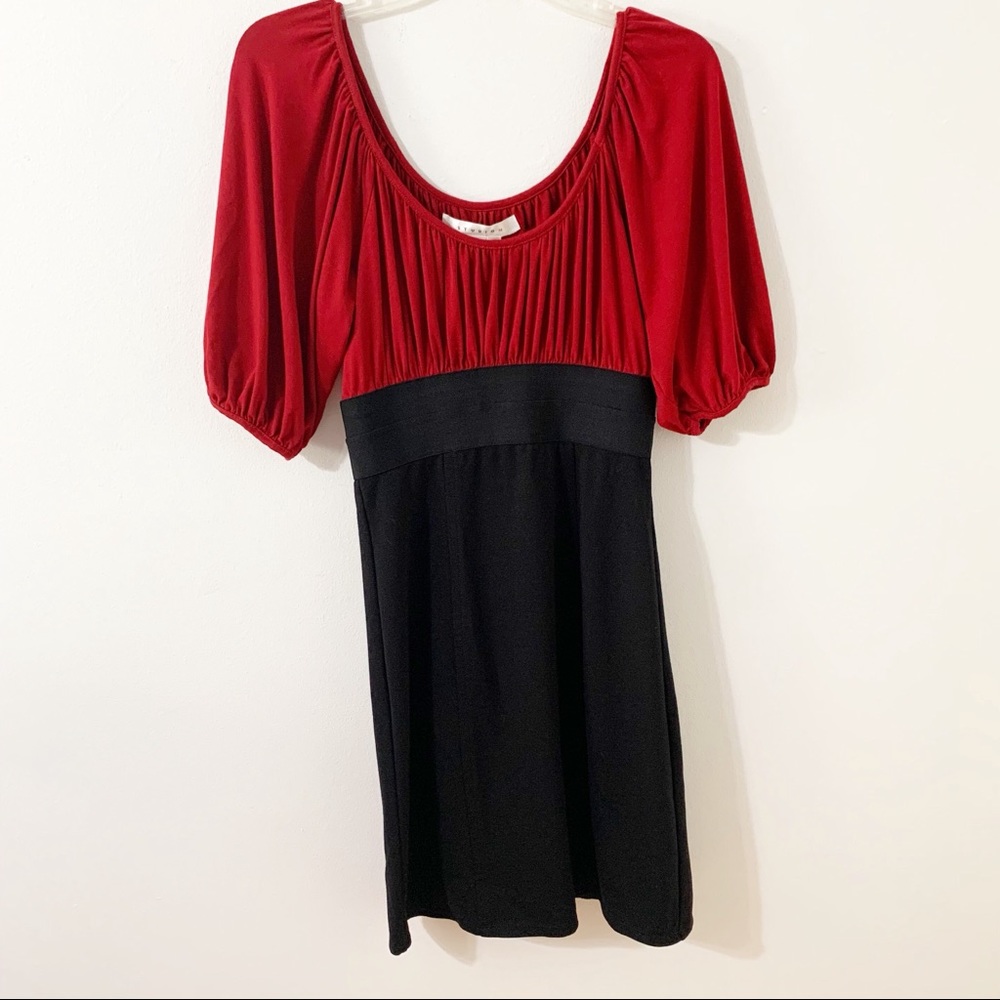Studio M Color Block High Waist Peasant Top Dress